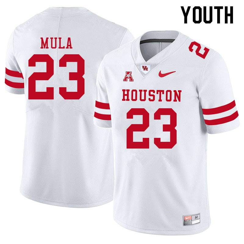 Youth #23 Roman Mula Houston Cougars College Football Jerseys Sale-White - Click Image to Close
